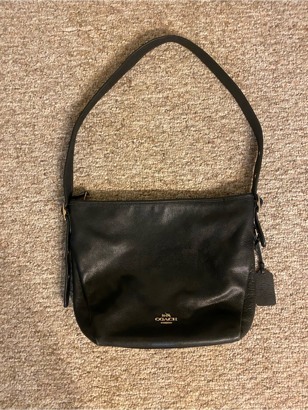 COACH Black Pebbled Leather Shoulder Large Hobo | Authentic